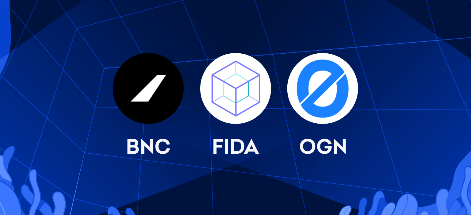 Trading for BNC, FIDA and OGN Starts Now For USA and CA! Blog Inner Multi token 2