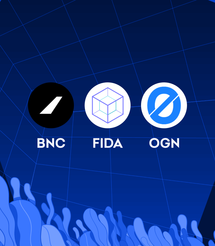 Trading for BNC, FIDA and OGN Starts Now For USA and CA!