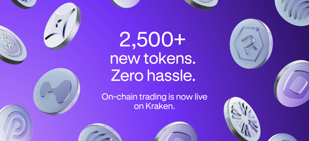 Screenshot of the Kraken mobile app displaying an interface for trading Solana-based tokens directly on-chain.